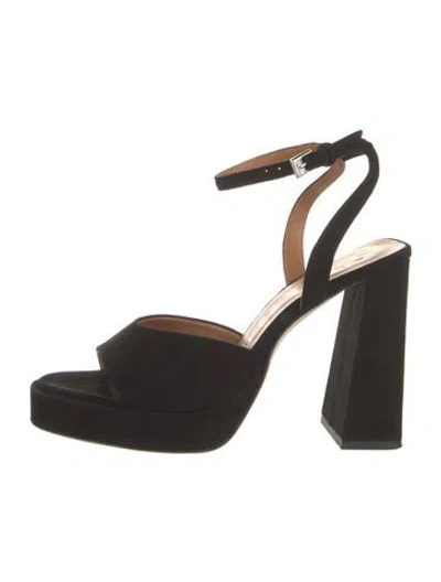 Pre-owned Staud Suede Sandals In Black