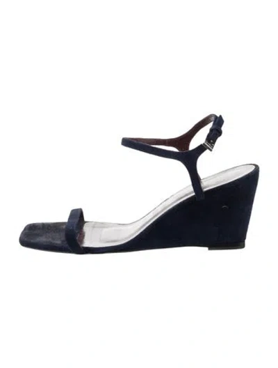 Pre-owned Staud Suede Sandals In Blue