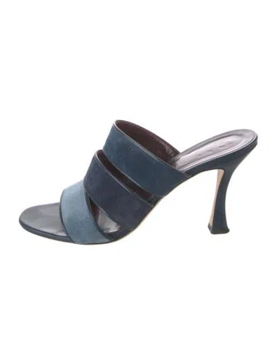 Pre-owned Staud Suede Sandals In Blue