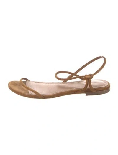 Pre-owned Staud Suede Sandals In Neutrals