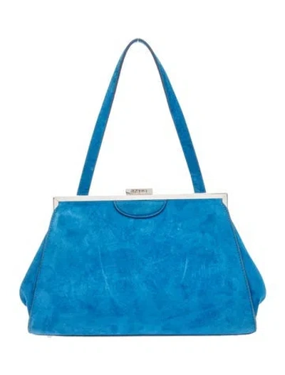 Pre-owned Staud Suede Shoulder Bag In Blue