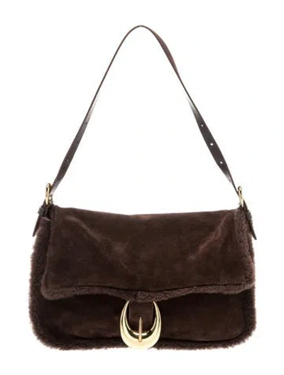 Pre-owned Staud Suede Shoulder Bag In Brown