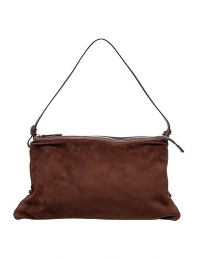 Pre-owned Staud Suede Shoulder Bag Medium In Brown