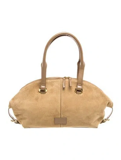 Pre-owned Staud Suede Shoulder Bag In Neutral