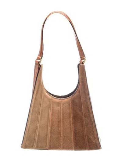 Pre-owned Staud Suede Shoulder Bag In Neutrals