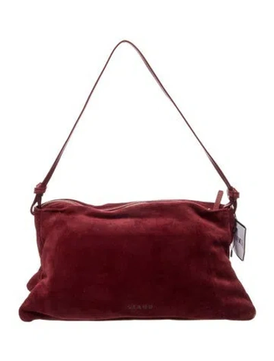 Pre-owned Staud Suede Shoulder Bag W/ Tags In Burgundy