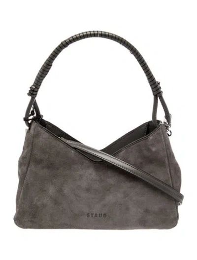 Pre-owned Staud Suede Shoulder Bag W/ Tags In Gray
