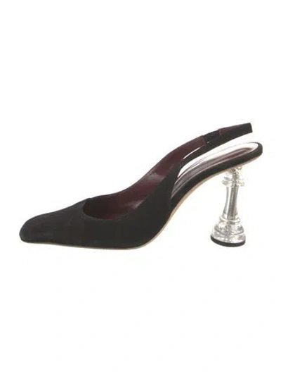 Pre-owned Staud Suede Slingback Pumps In Black