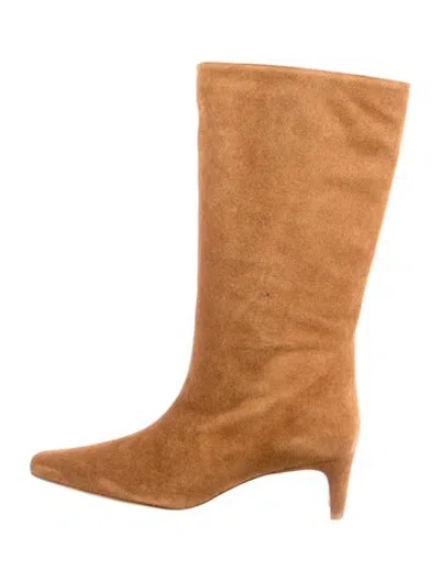 Pre-owned Staud Suede Slouch Boots In Brown