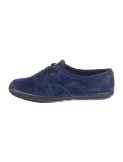 Pre-owned Staud Suede Sneakers In Blue
