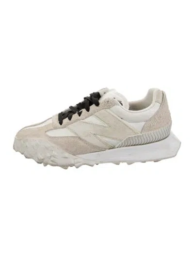 Pre-owned Staud Suede Sneakers In White