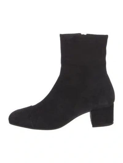 Pre-owned Staud Suede Sock Boots In Black