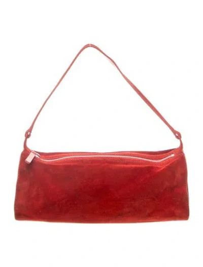 Pre-owned Staud Suede Taru In Red