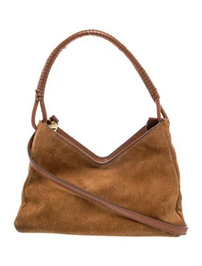 Pre-owned Staud Suede Top Handle Bag In Brown