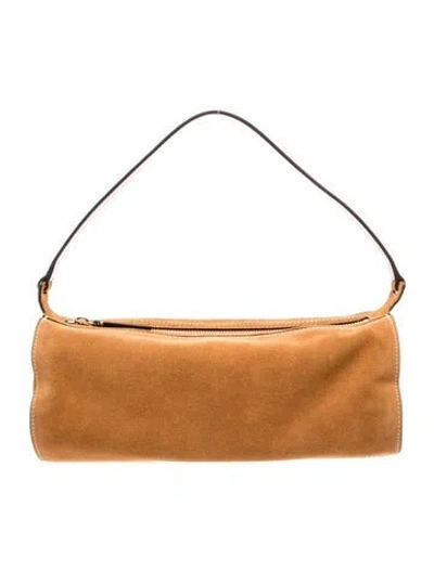 Pre-owned Staud Suede Top Handle Bag W/ Tags In Brown