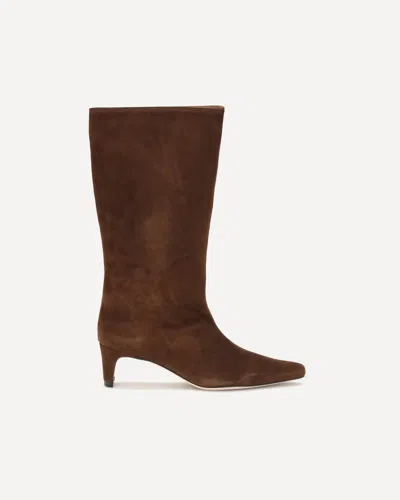 Staud Suede Wally Boots In Brown