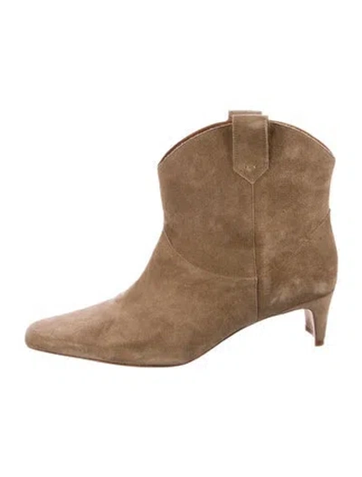 Pre-owned Staud Suede Western Boots In Multi