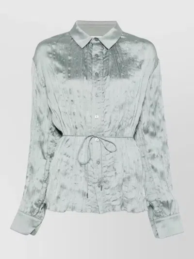 Staud Suki Shirt Drawstring Collar Waist Tie