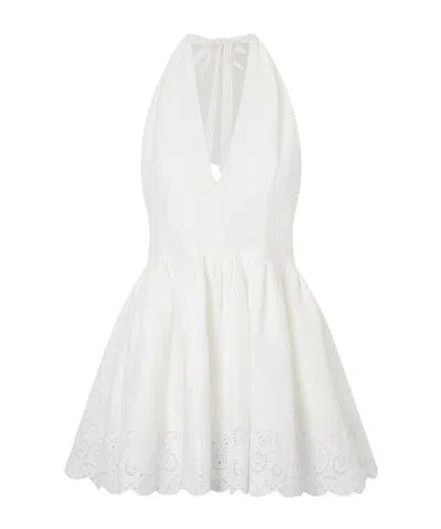 Staud Summer Linen Mini Skirt In White