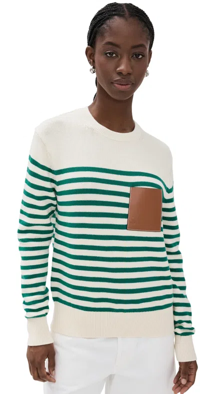 Staud Sunset Sweater Vert Breton Stripe In Vbsp Vert Breton Str