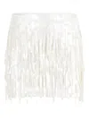 Staud Supernova Fringe Skirt In Neutral