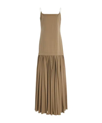 Staud Suspender Dress In Brown