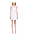 Staud Sutton Lace-up Stretch-cotton Mini Dress In White