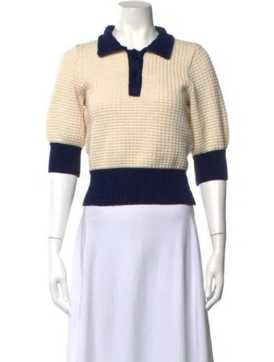Pre-owned Staud Sweater In Blue/neutrals