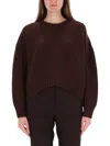 Staud Knitwear Coat With Dropped Shoulders And Long Sleeves In Brown