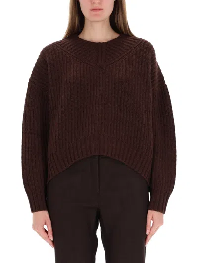 Staud Eight Chunky Ribbed Sweater In Brown