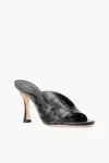 Staud Sylvia Leather Mule Sandals In Black Croc Embossed In Multi