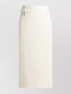 Staud Tailored Skirt With Slit And Pockets In White