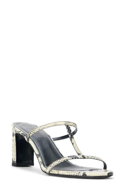 Staud Talita Snakeskin-effect Heeled Sandals In Black