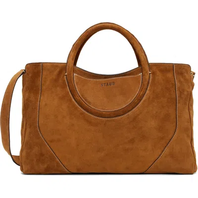 Staud Tan Maude Satchel Tote In Brown
