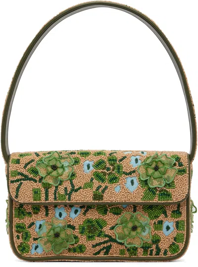 Staud Tan Tommy Beaded Bag