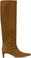 Staud Tan Wally Suede Tall Boots In Tan