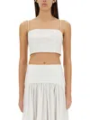 Staud Cropped Cotton Tank Top In White