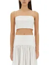 Staud Cropped Cotton Tank Top In White