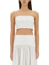 Staud Cropped Cotton Tank Top In White