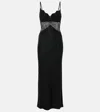 Staud Tara Crochet-trimmed Cotton Maxi Dress In Black