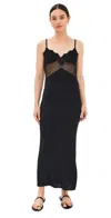 Staud Tara Crochet-trimmed Cotton Maxi Dress In Black