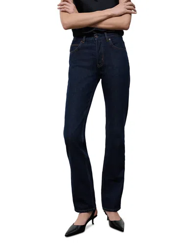 Staud Teddy Mid Rise Straight Jeans In Indigo In Blue