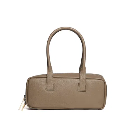 Staud Textured Leather Shoulder Bag With Double Zipper