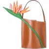 Staud The Bird Of Paradise Leather Bucket Bag In Tan