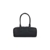 Staud Textured Black Leather Shoulder Bag With Dual Zip Closure In Black