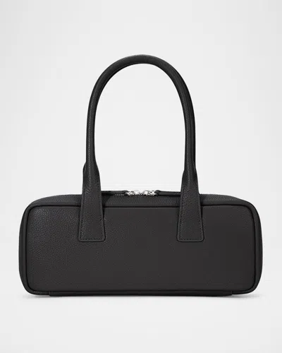 Staud The Dude Zip Leather Shoulder Bag In Black