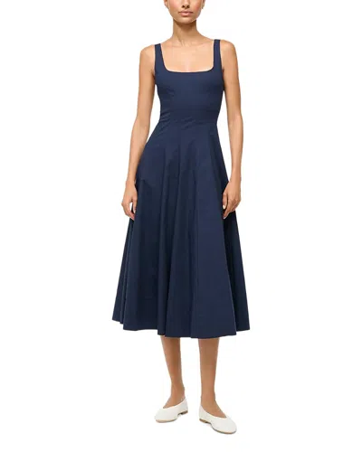 Staud The Wells Dress In Blue
