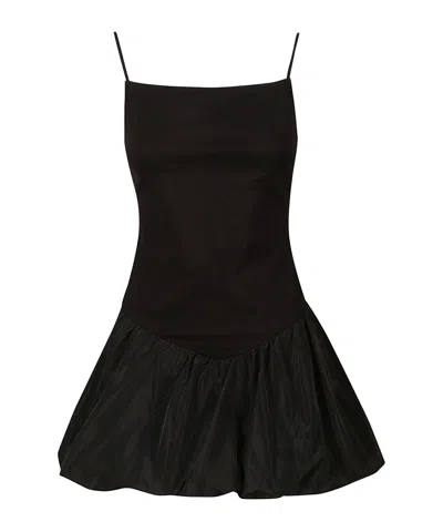 Staud Thin Shoulder Strap Dress In Black