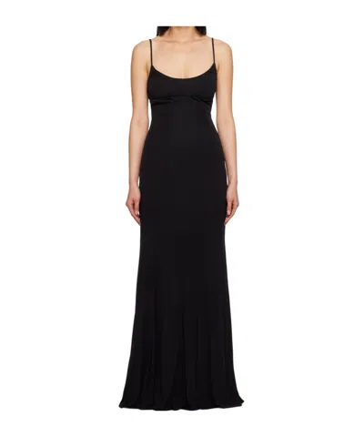 Staud Thin Shoulder Strap Dress In Black