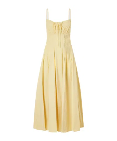 Staud Thin-strap Midi Dress In Yellow